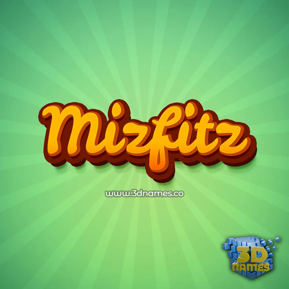 mizfitz in Green Rays style - 3D name wallpaper