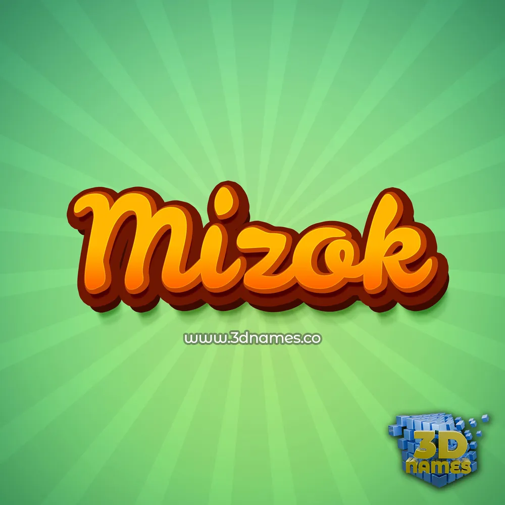 mizok in Green Rays style - 3D name wallpaper