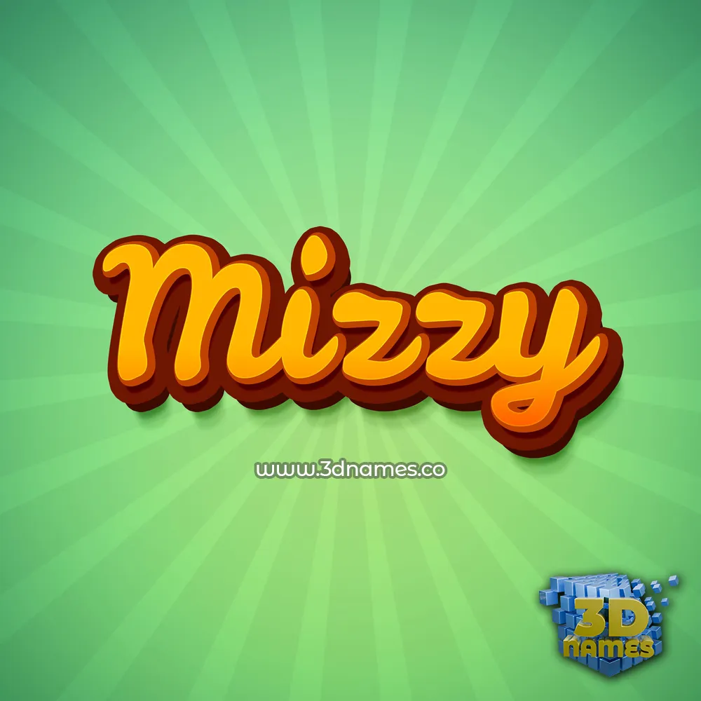 mizzy in Green Rays style - 3D name wallpaper