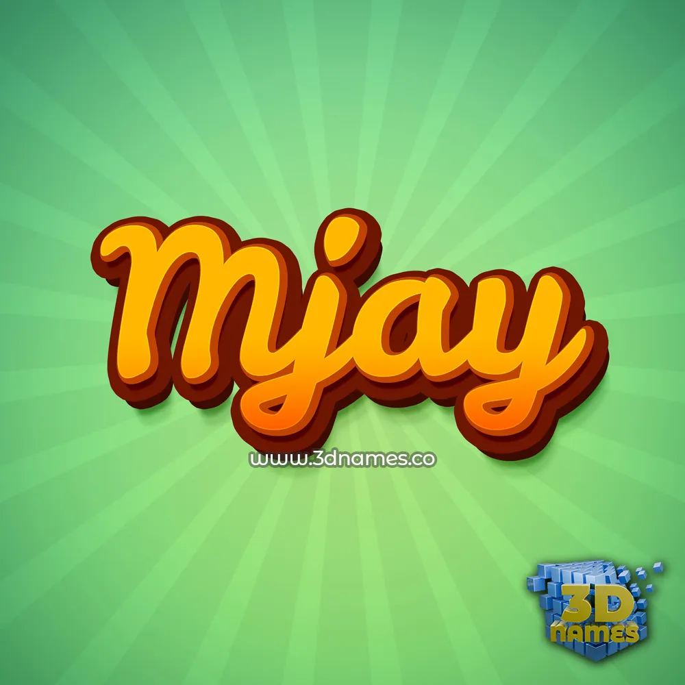 mjay in Green Rays style - 3D name wallpaper