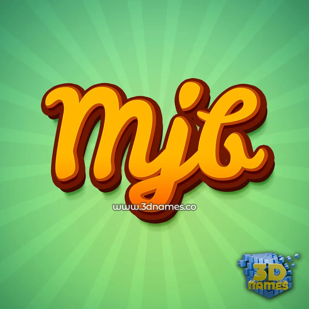 mjb in Green Rays style - 3D name wallpaper