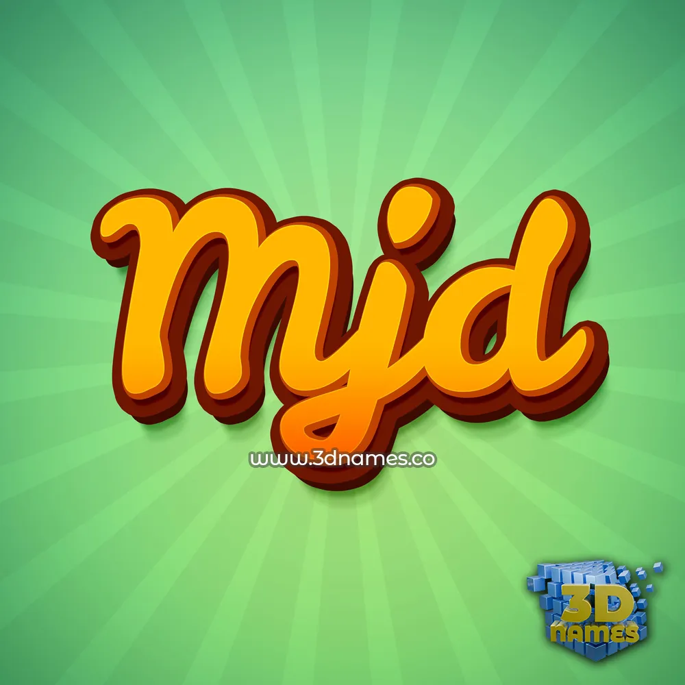 mjd in Green Rays style - 3D name wallpaper