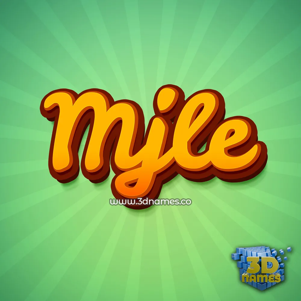 mjle in Green Rays style - 3D name wallpaper