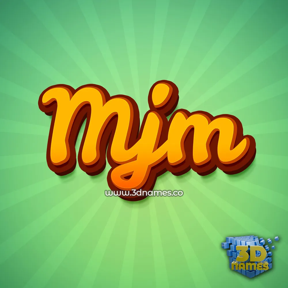 mjm in Green Rays style - 3D name wallpaper
