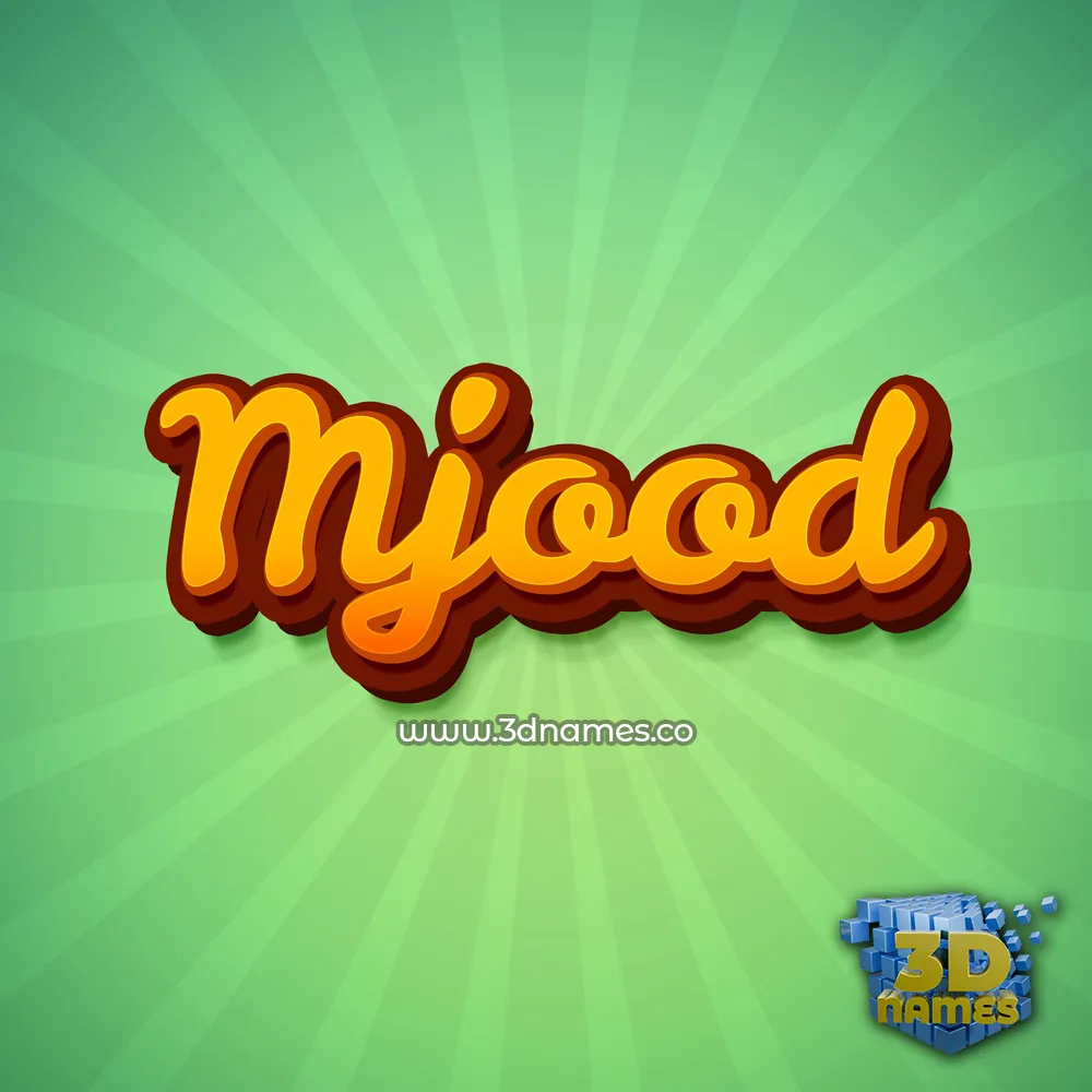 mjood in Green Rays style - 3D name wallpaper