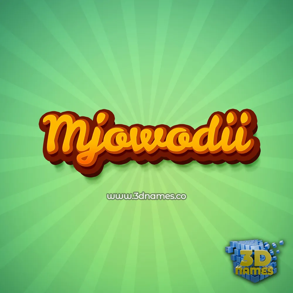 mjowodii in Green Rays style - 3D name wallpaper