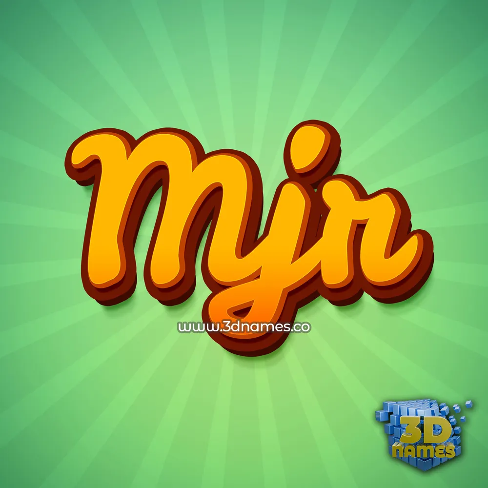 mjr in Green Rays style - 3D name wallpaper