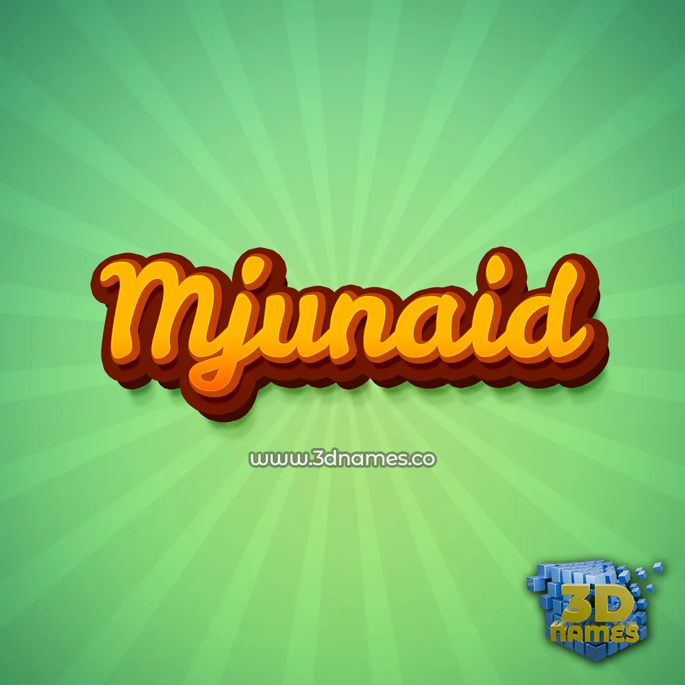 mjunaid in Green Rays style - 3D name wallpaper