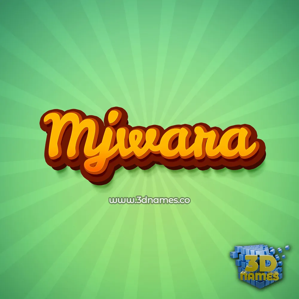 mjwara in Green Rays style - 3D name wallpaper