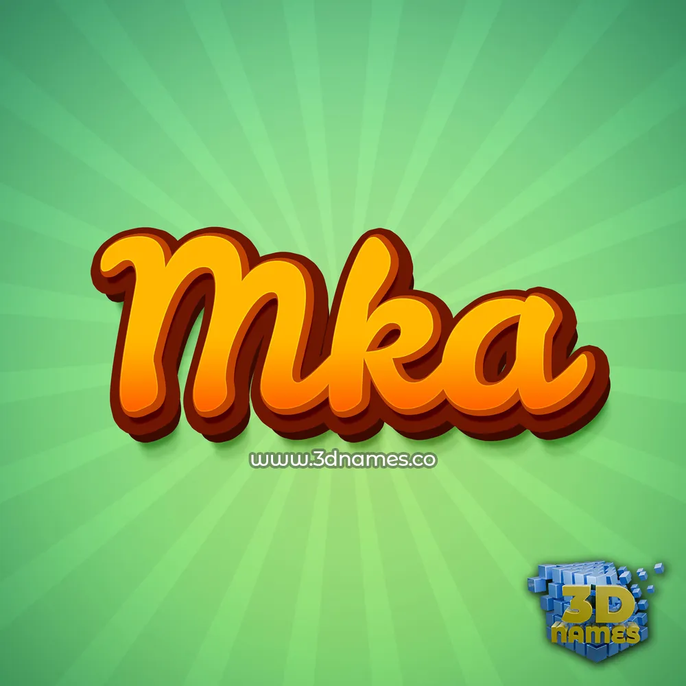 mka in Green Rays style - 3D name wallpaper