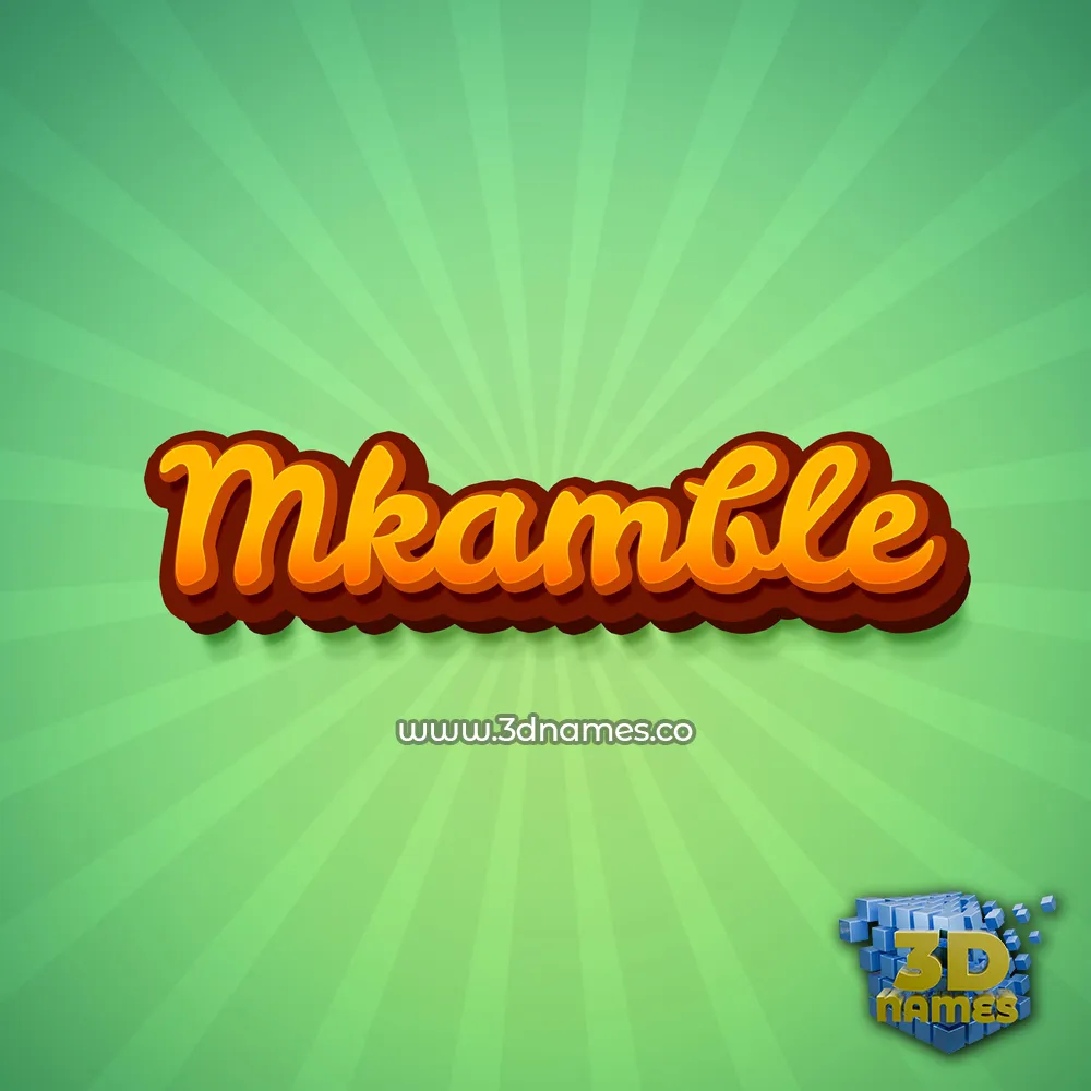 mkamble in Green Rays style - 3D name wallpaper