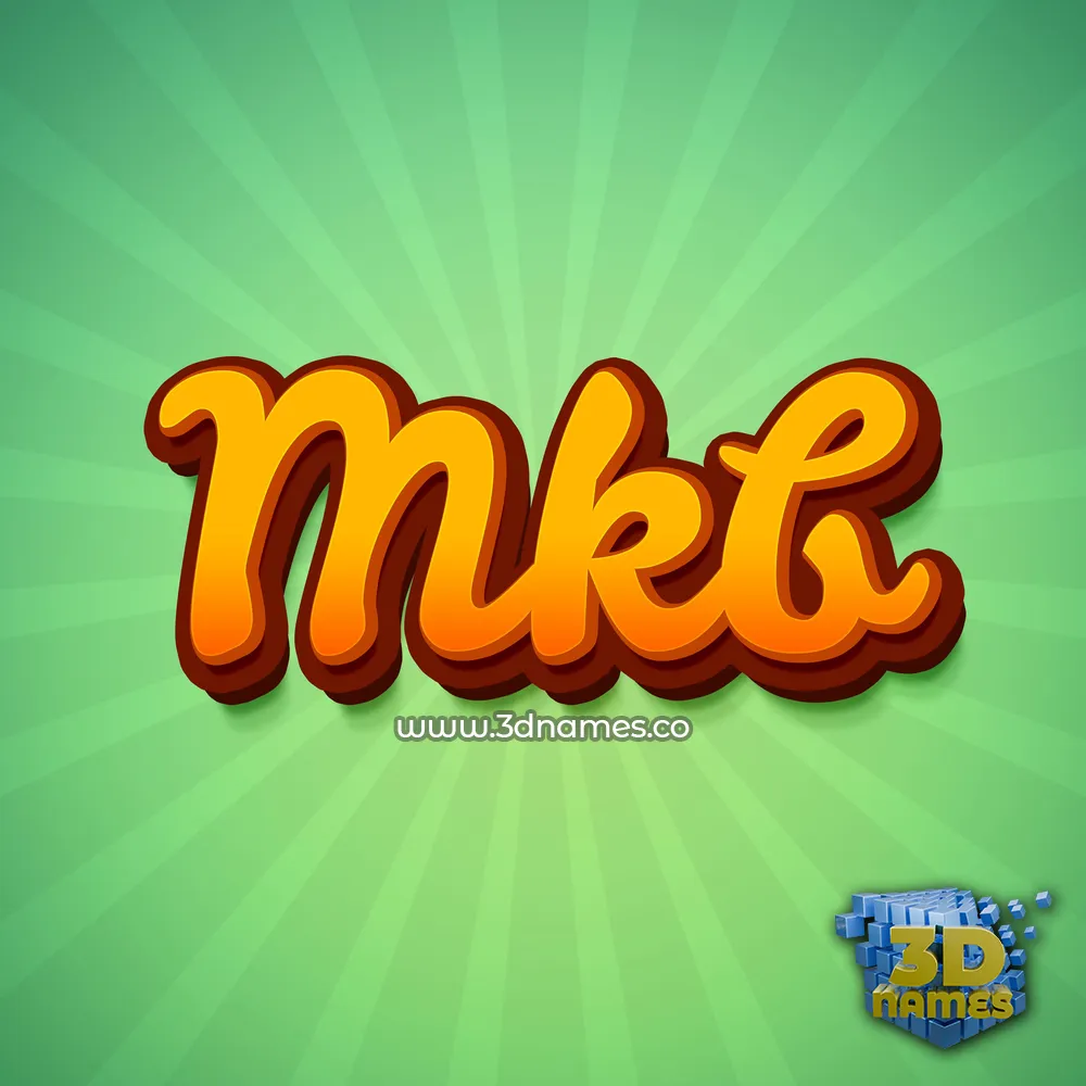 mkb in Green Rays style - 3D name wallpaper
