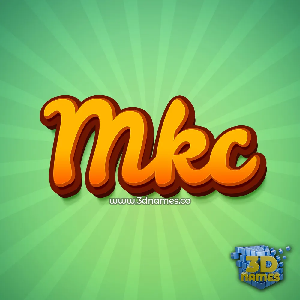 mkc in Green Rays style - 3D name wallpaper