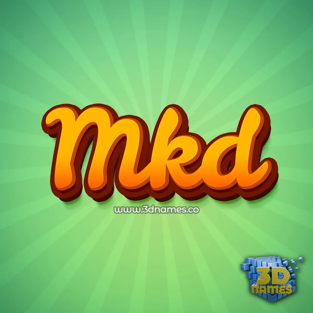 mkd in Green Rays style - 3D name wallpaper