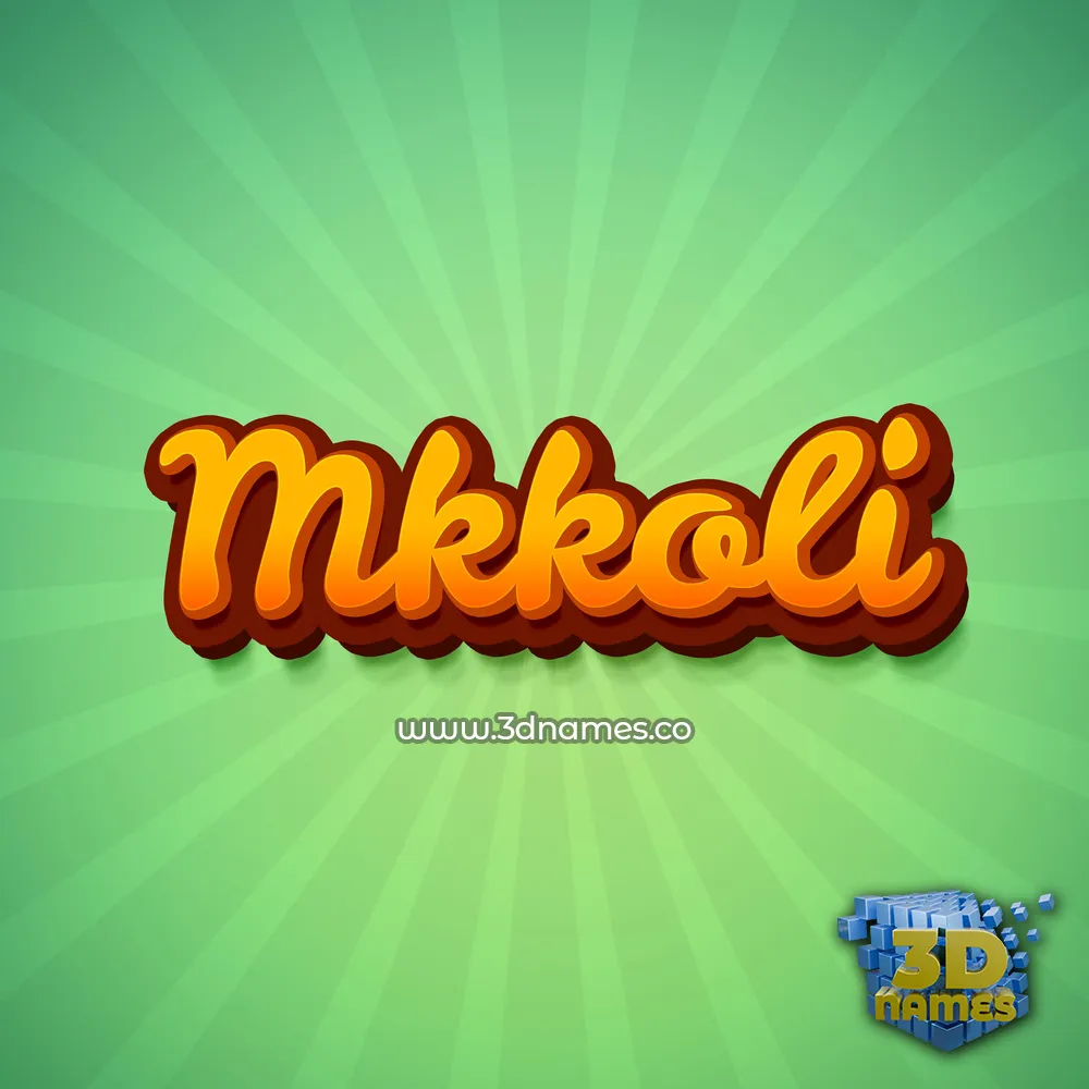 mkkoli in Green Rays style - 3D name wallpaper