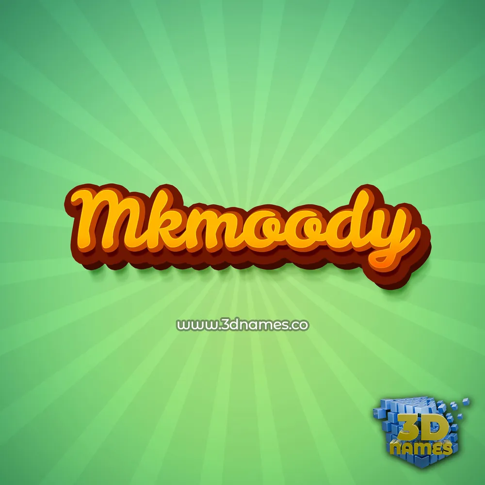 mkmoody in Green Rays style - 3D name wallpaper