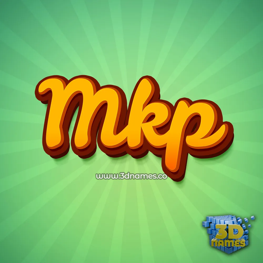 mkp in Green Rays style - 3D name wallpaper