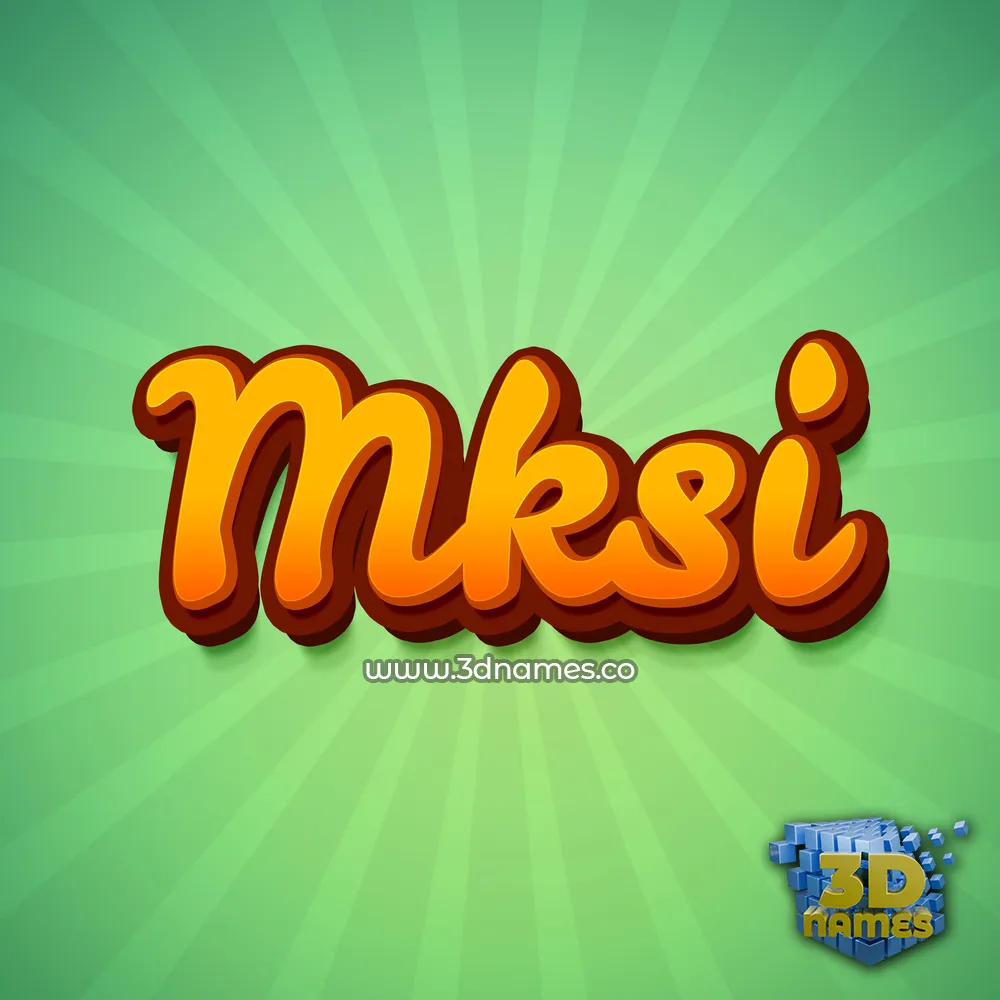mksi in Green Rays style - 3D name wallpaper
