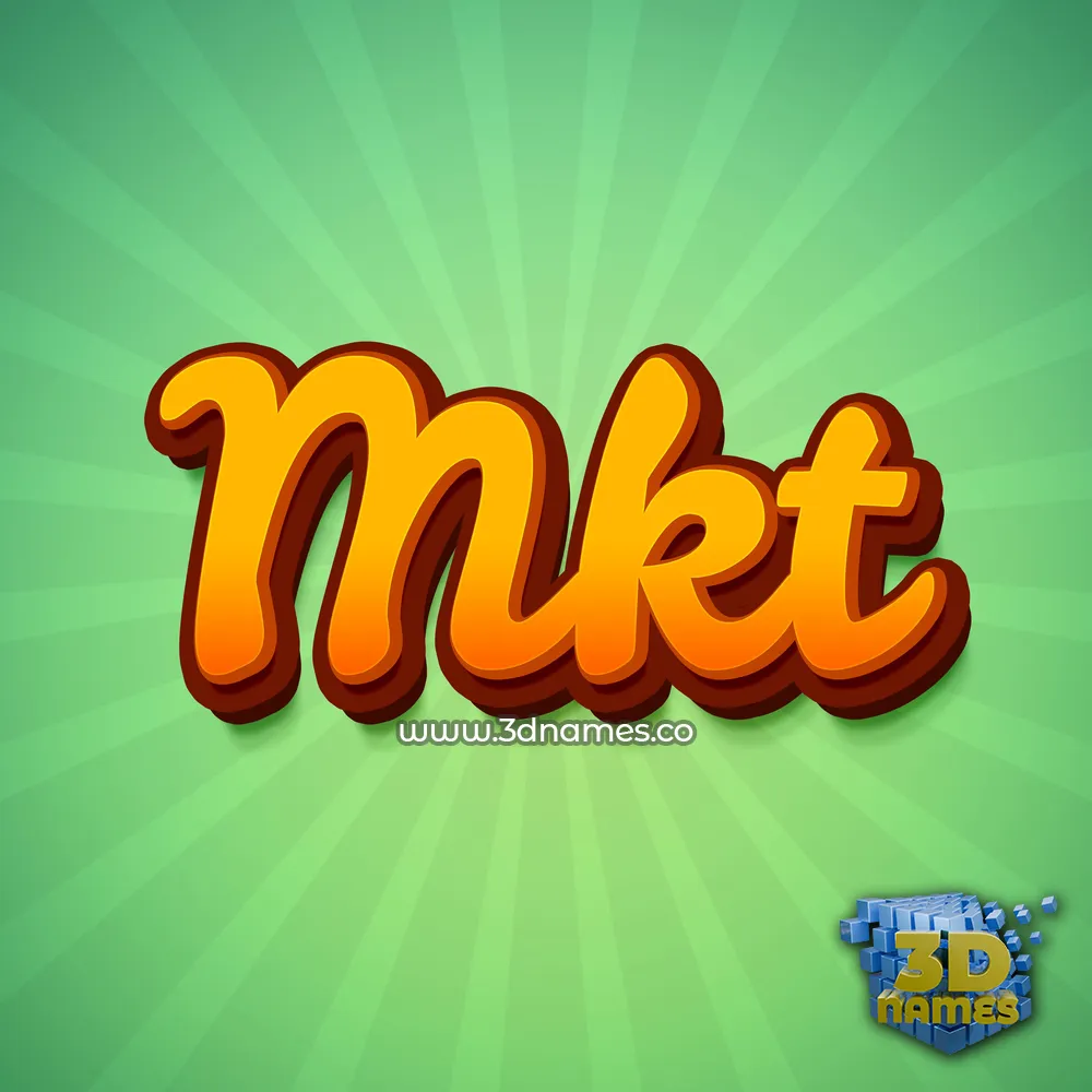 mkt in Green Rays style - 3D name wallpaper
