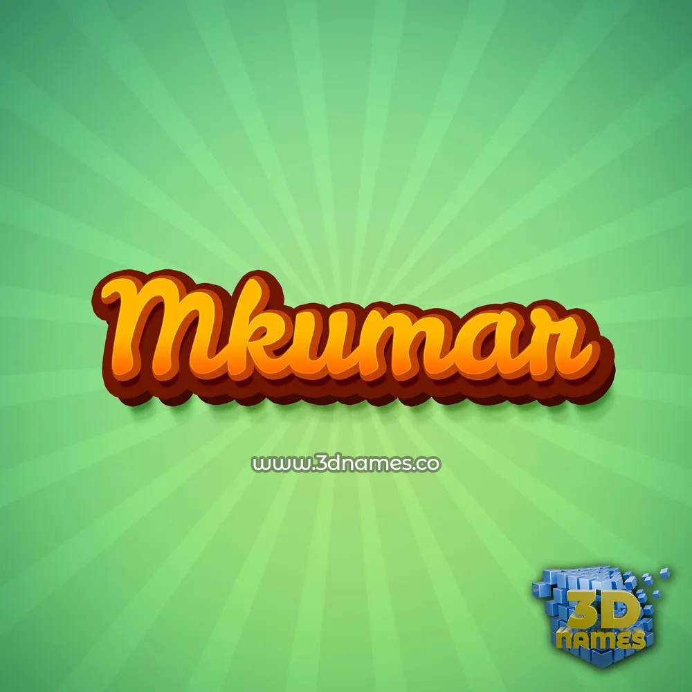mkumar in Green Rays style - 3D name wallpaper