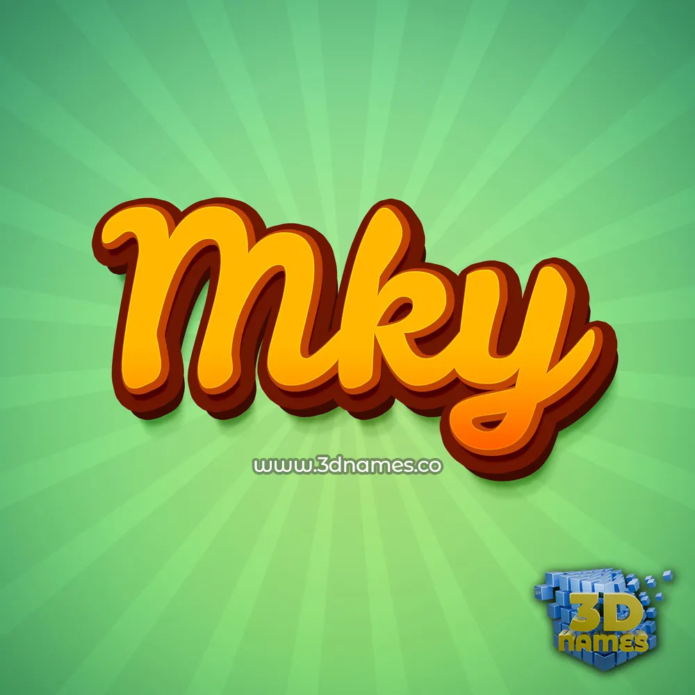 mky in Green Rays style - 3D name wallpaper