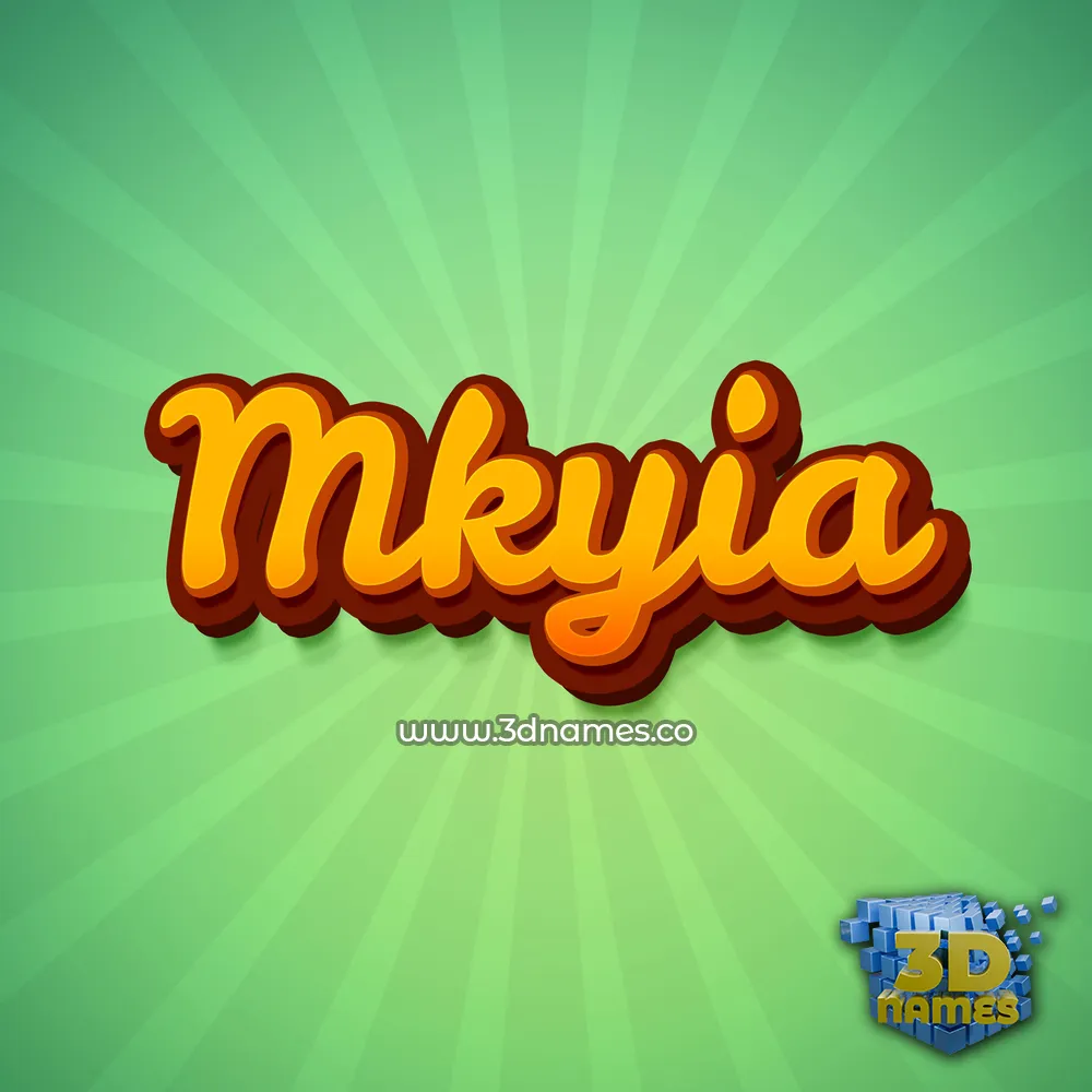 mkyia in Green Rays style - 3D name wallpaper