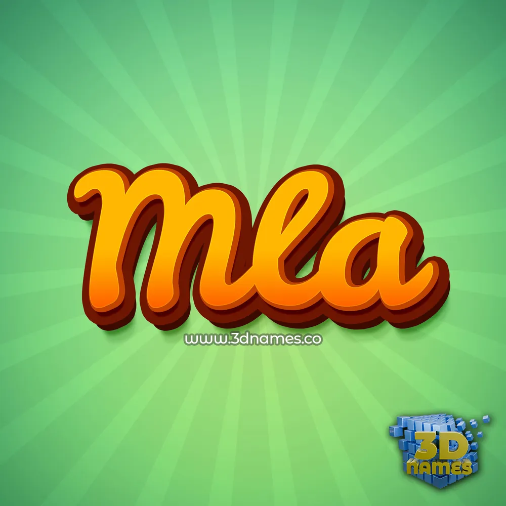 mla in Green Rays style - 3D name wallpaper