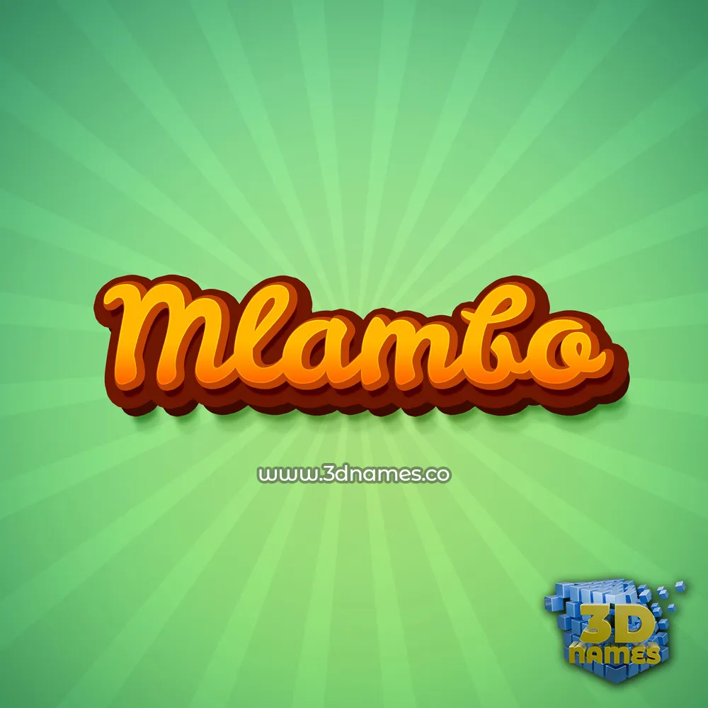 mlambo in Green Rays style - 3D name wallpaper