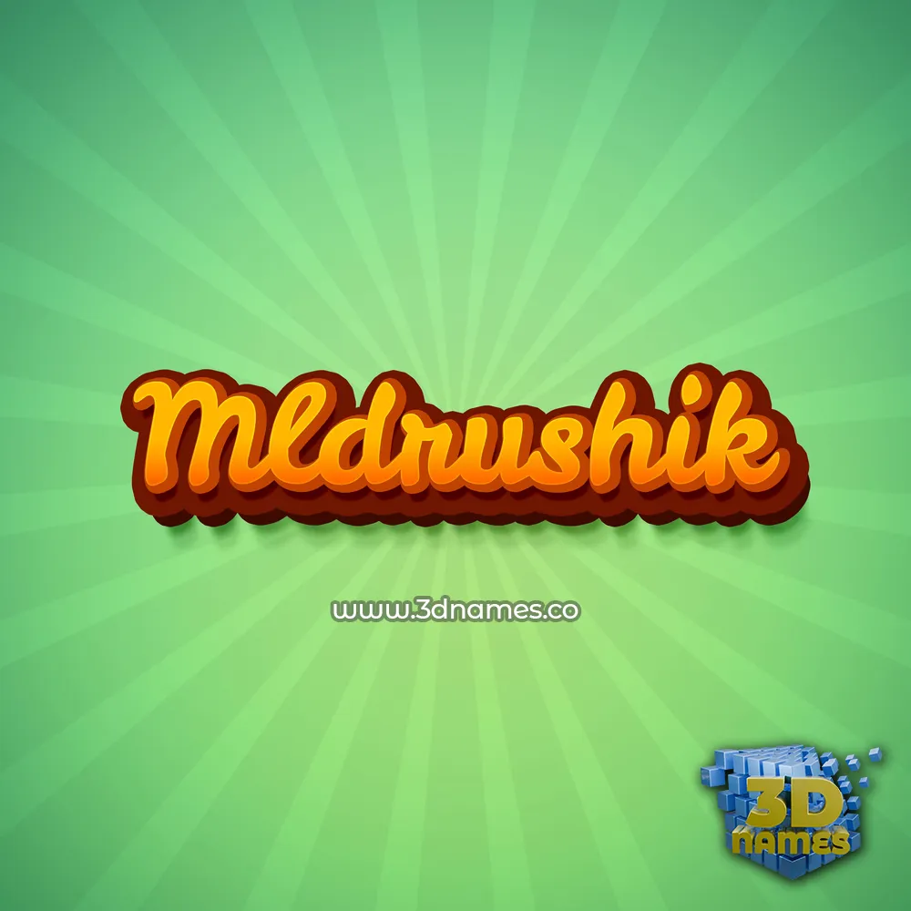mldrushik in Green Rays style - 3D name wallpaper