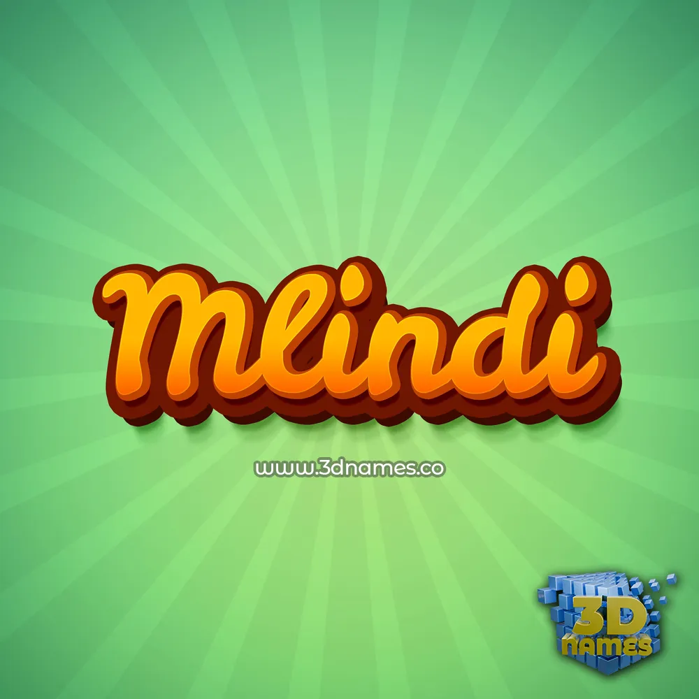 mlindi in Green Rays style - 3D name wallpaper