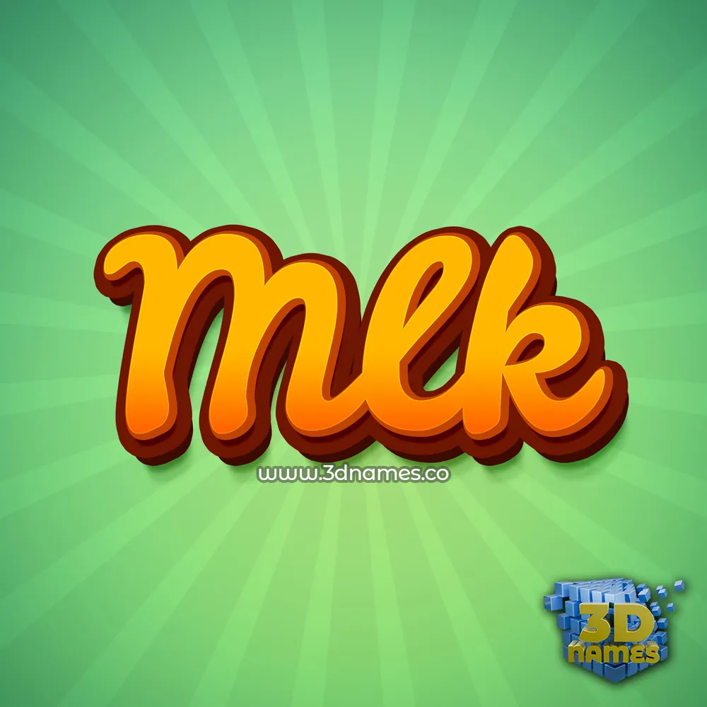 mlk in Green Rays style - 3D name wallpaper