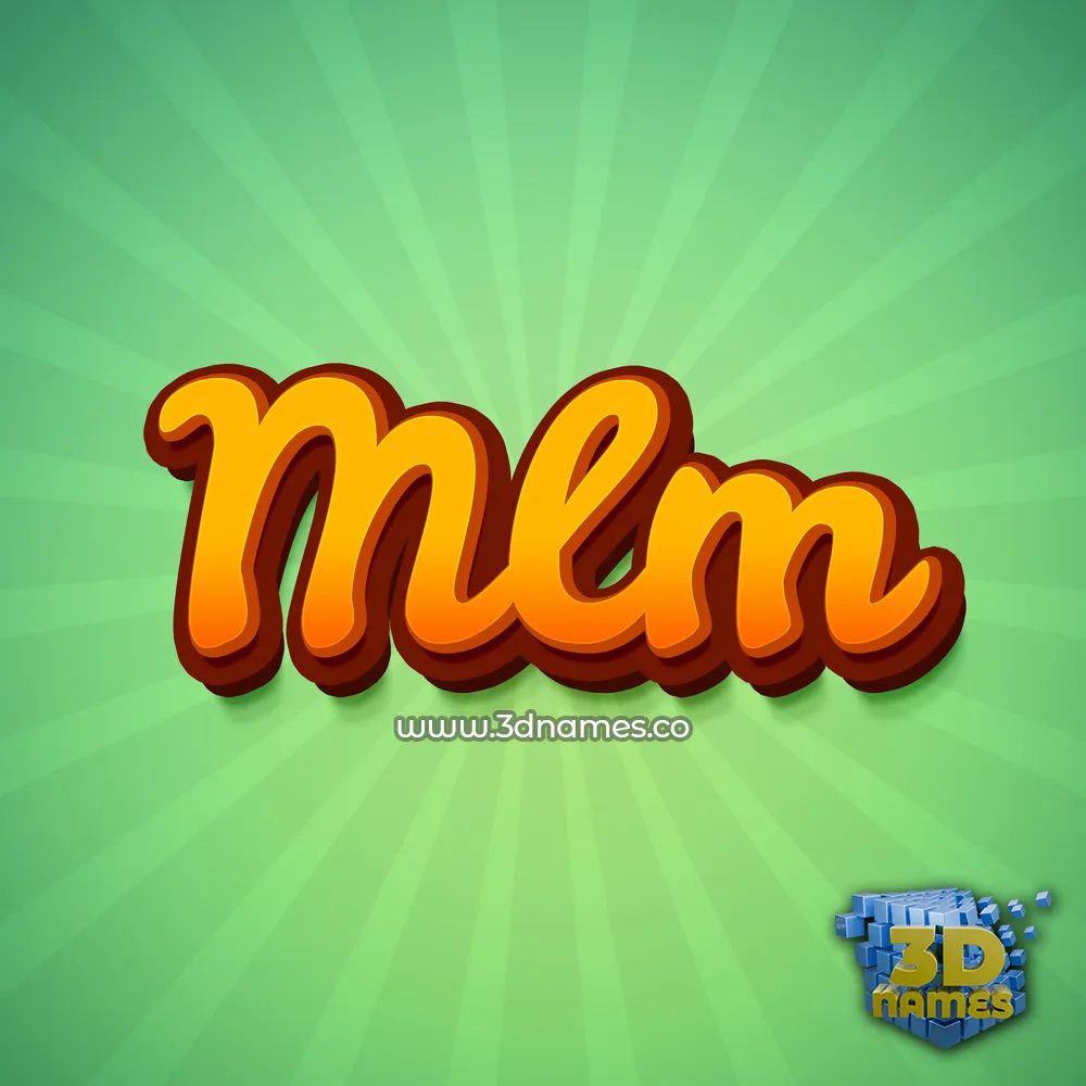 mlm in Green Rays style - 3D name wallpaper