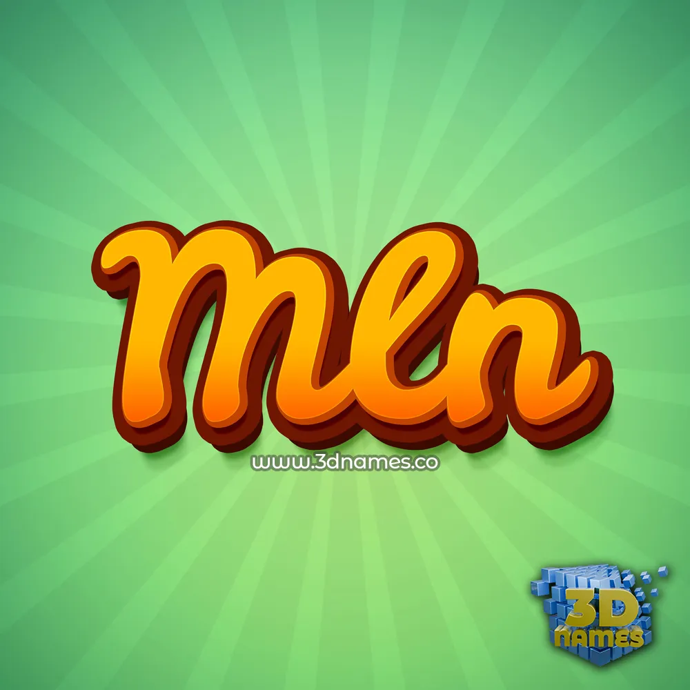 mln in Green Rays style - 3D name wallpaper