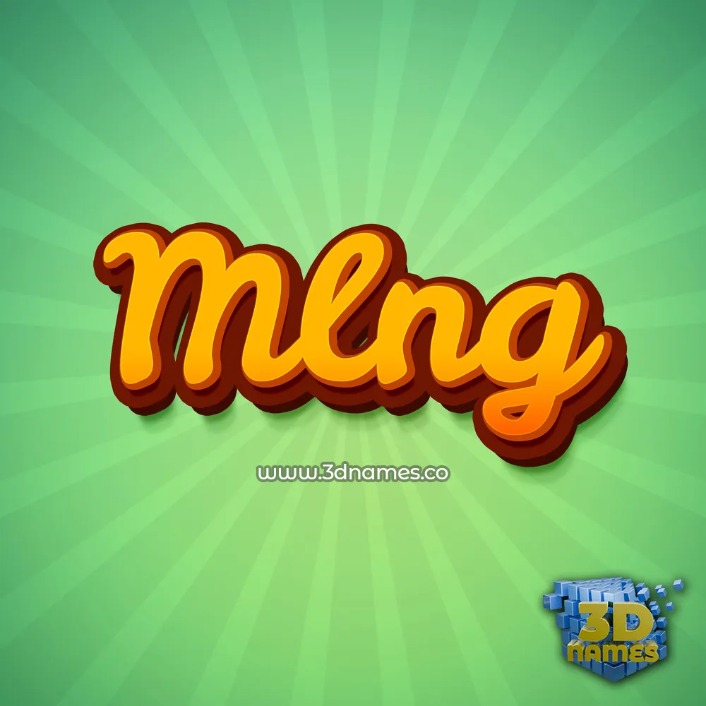 mlng in Green Rays style - 3D name wallpaper