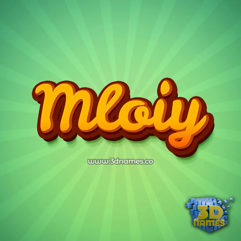 mloiy in Green Rays style - 3D name wallpaper