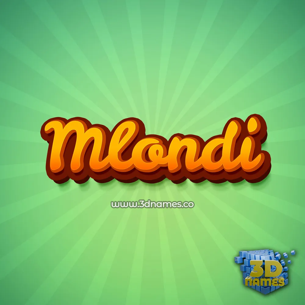 mlondi in Green Rays style - 3D name wallpaper
