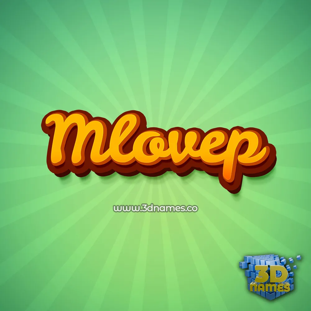 mlovep in Green Rays style - 3D name wallpaper