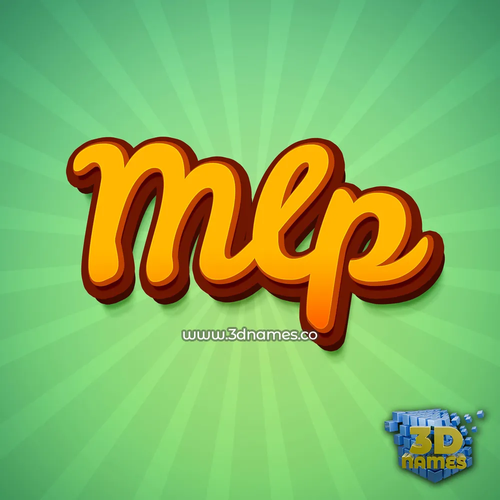 mlp in Green Rays style - 3D name wallpaper