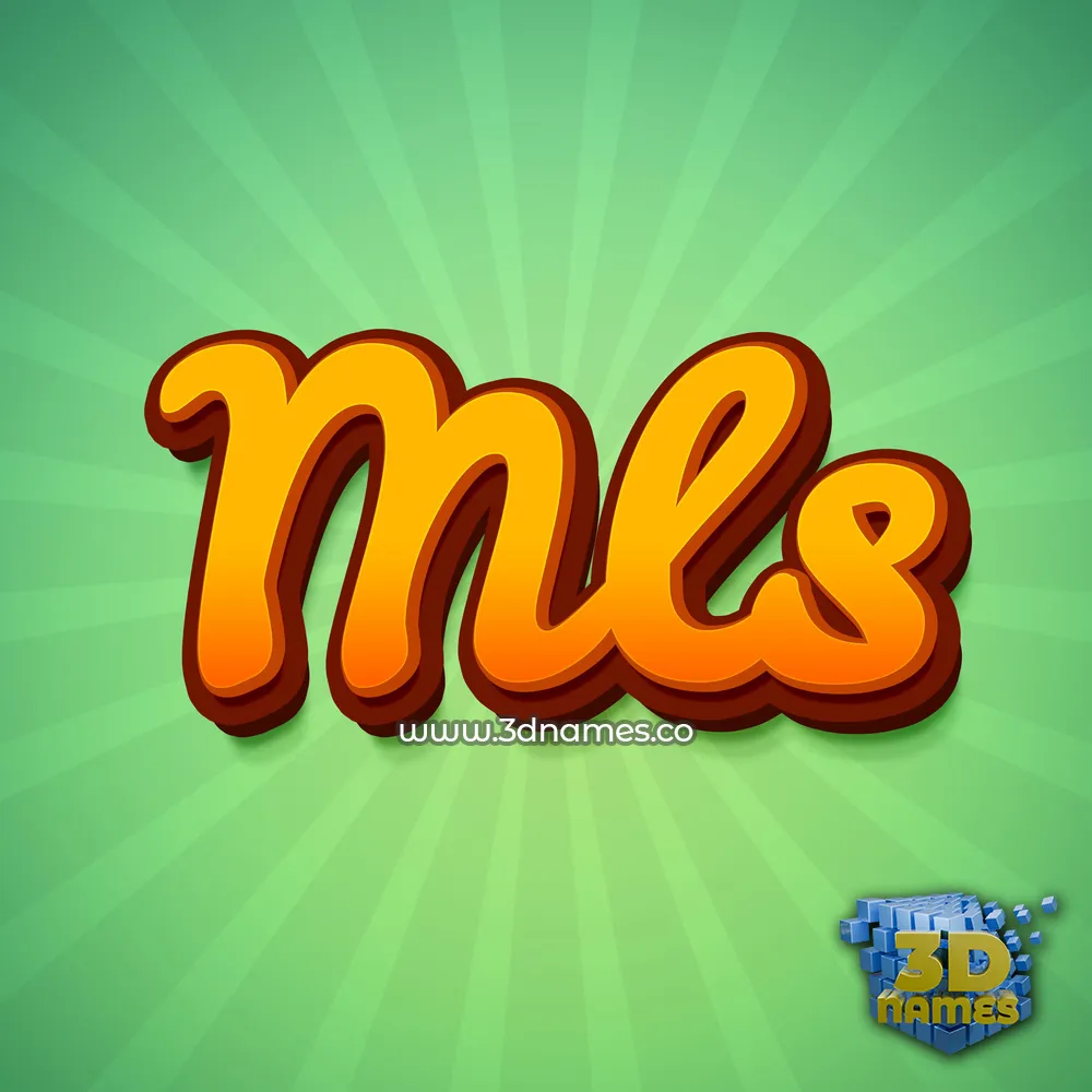mls in Green Rays style - 3D name wallpaper