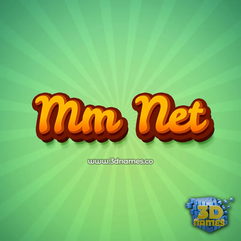mm net in Green Rays style - 3D name wallpaper