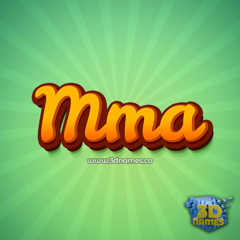 mma in Green Rays style - 3D name wallpaper