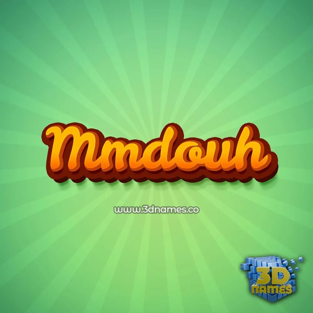 mmdouh in Green Rays style - 3D name wallpaper