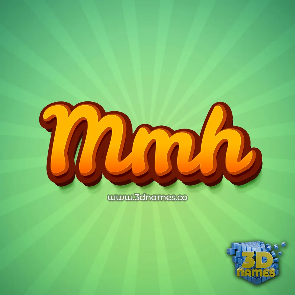 mmh in Green Rays style - 3D name wallpaper