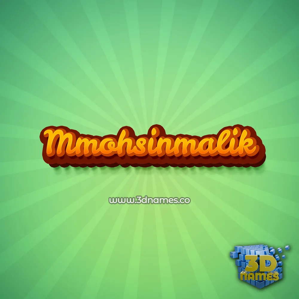mmohsinmalik in Green Rays style - 3D name wallpaper