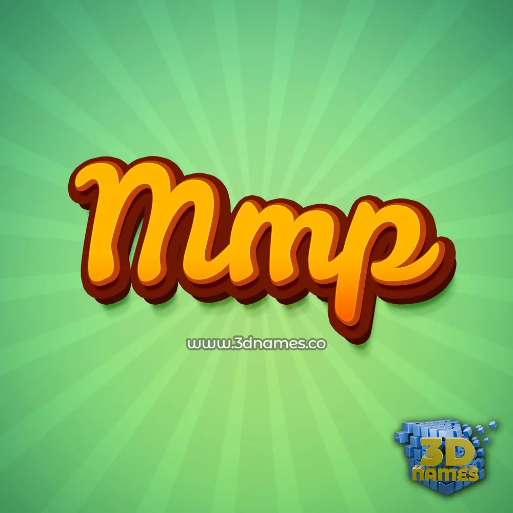 mmp in Green Rays style - 3D name wallpaper