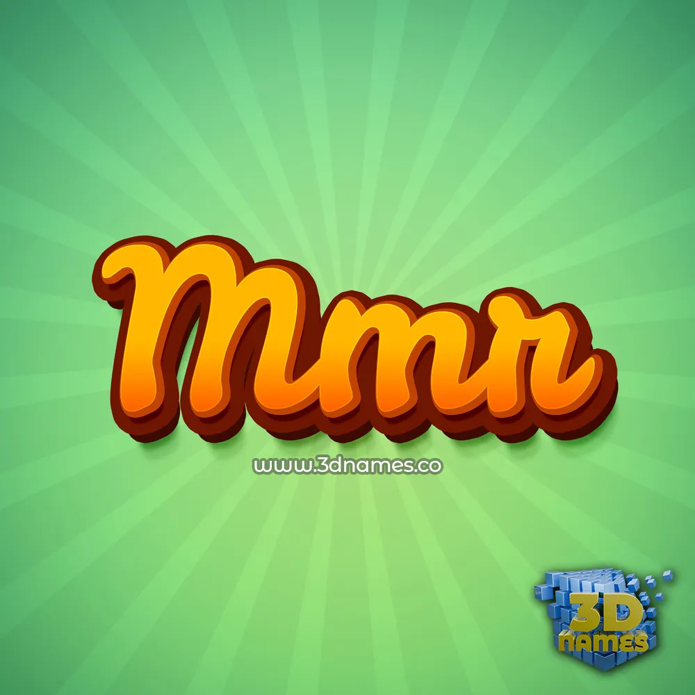 mmr in Green Rays style - 3D name wallpaper