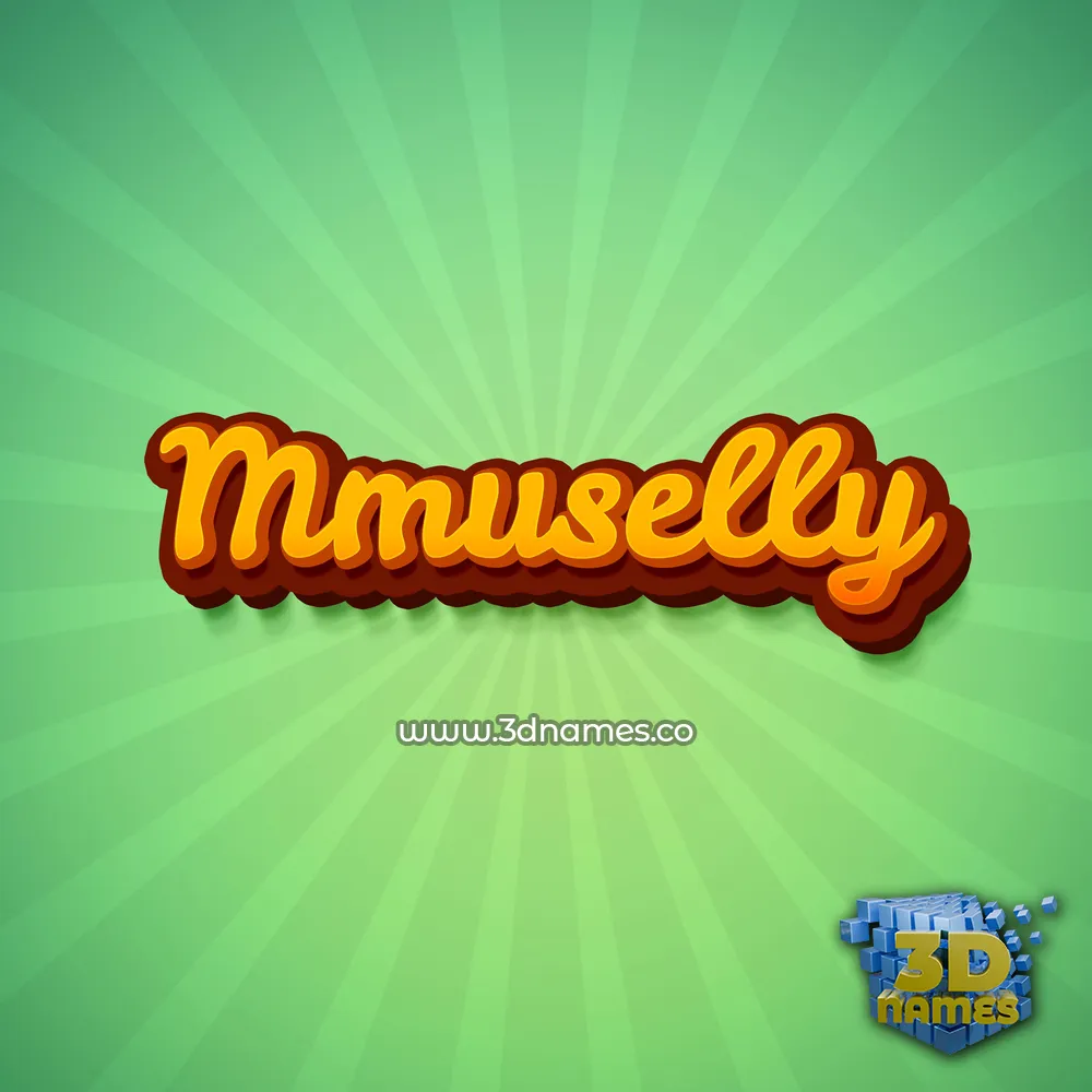mmuselly in Green Rays style - 3D name wallpaper