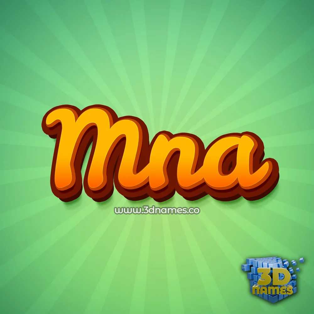 mna in Green Rays style - 3D name wallpaper