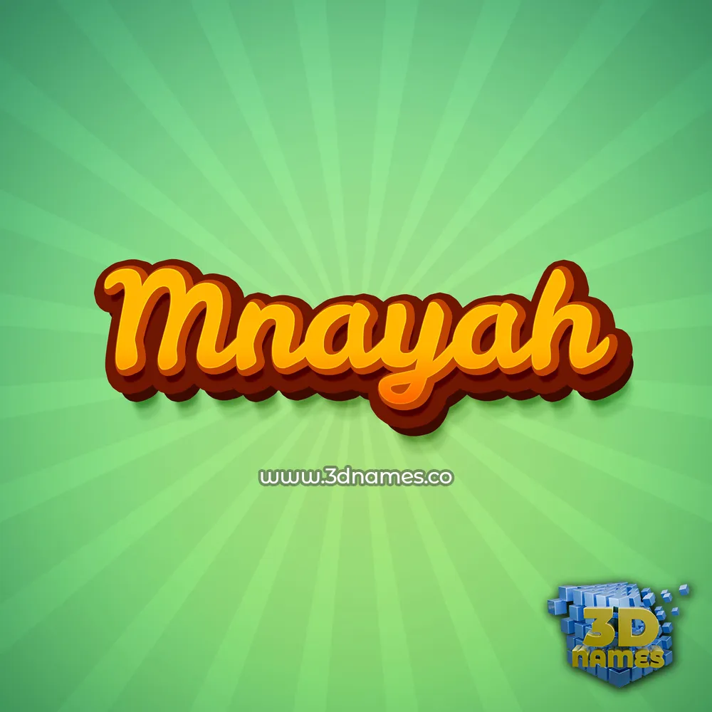 mnayah in Green Rays style - 3D name wallpaper