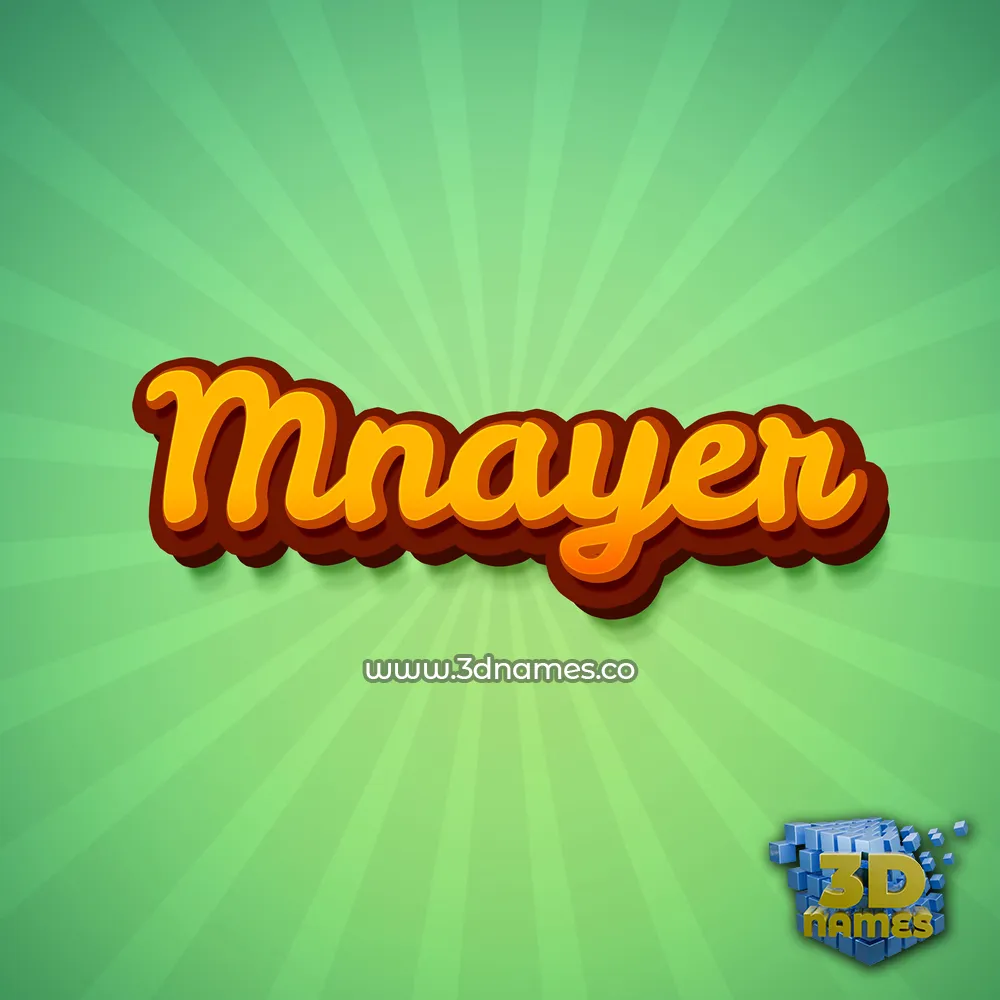 mnayer in Green Rays style - 3D name wallpaper